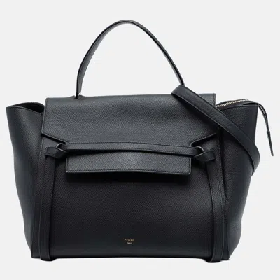 Pre-owned Celine Black Mini Grained Calfskin Belt Satchel