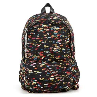 Pre-owned Celine Black Multi-color Canvas Leather Backpack () In Black, Multi-color