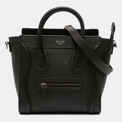 Pre-owned Celine Black Nano Leather Luggage Tote