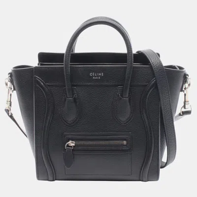 Pre-owned Celine Black Nano Leather Luggage Tote