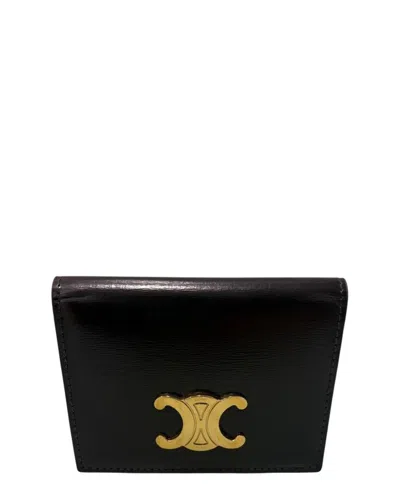 Pre-owned Celine Black Others Triomphe Card Case (authentic Pre-loved)