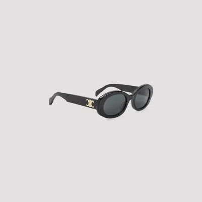 CELINE BLACK OVAL LOGO SUNGLASSES
