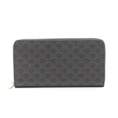 Pre-owned Celine Black Pvc Long Wallet (bi-fold) ()