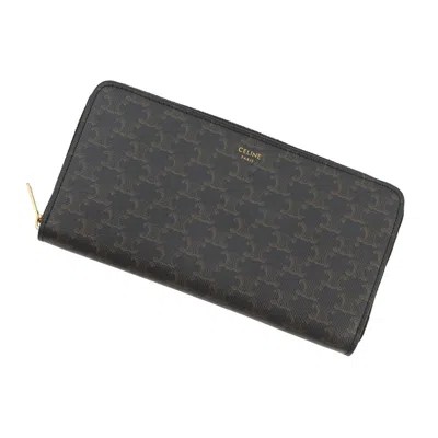 Pre-owned Celine Black Pvc Long Wallet (bi-fold) ()