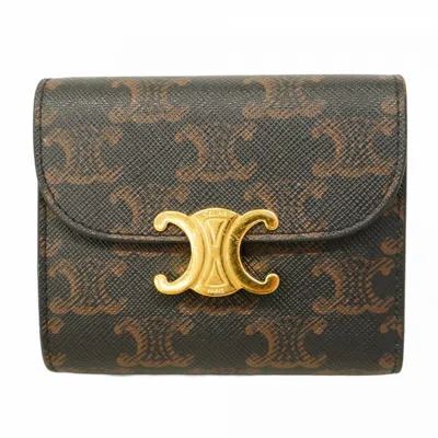Pre-owned Celine Black Pvc Wallet (tri-fold) ()