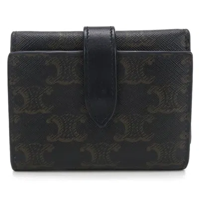 Pre-owned Celine Black Pvc Wallet (tri-fold) ()