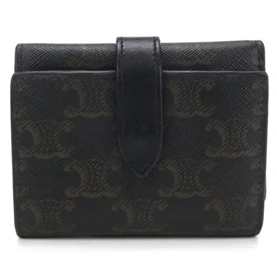 Pre-owned Celine Black Pvc Wallet (tri-fold) ()