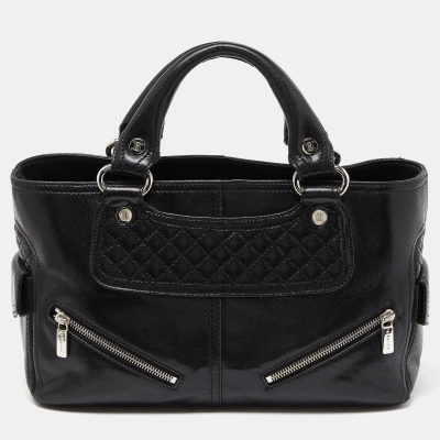Pre-owned Celine Black Quilted Glossy Leather Boogie Tote