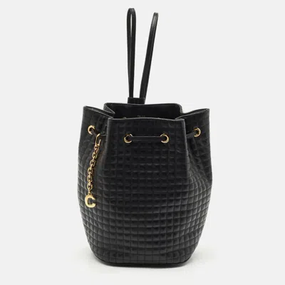 Pre-owned Celine Black Quilted Leather Small C Backpack