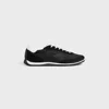 Celine Leather And Suede-trimmed Logo-embroidered Shell Sneakers In Black