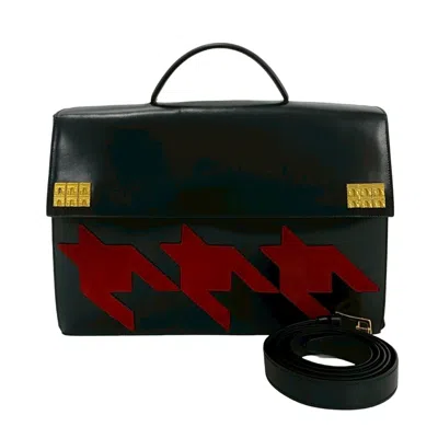 Pre-owned Celine Black Red Color Leather Handbag Shoulder Bag ()