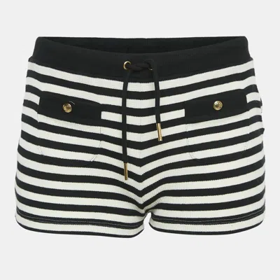 Pre-owned Celine Black Rib Knit Marinière Shorts Xs