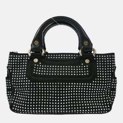 Pre-owned Celine Black Satin Rhinestone Mini Boogie Handbag