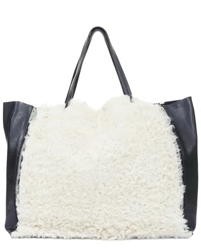 Pre-owned Celine Black Shearling 2011 Zip Tote (authentic Pre-loved)