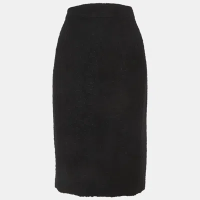 Pre-owned Celine Black Shearling Pencil Skirt L