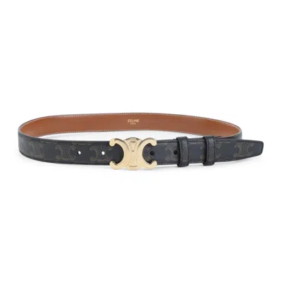 Celine Women Black Signature Logo Belt