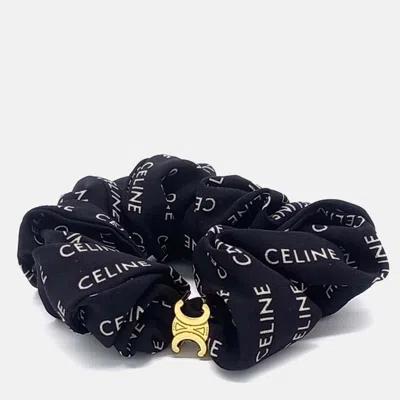 Pre-owned Celine Black Silk Hair Scrunchie