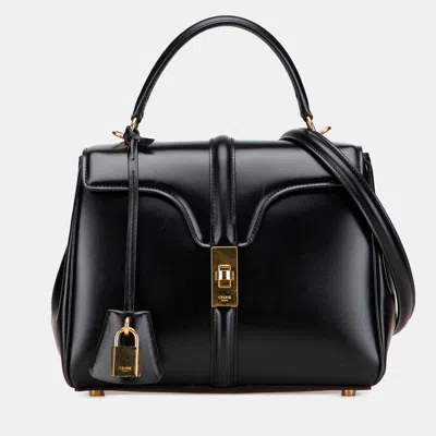 Pre-owned Celine Black Small Leather 16 Satchel