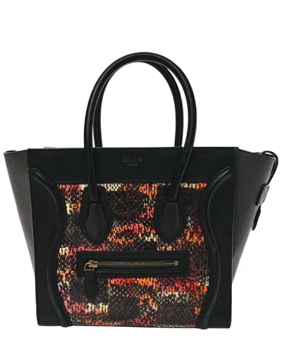 Celine Black Snakeskin Leather Smooth Tri-color Luggage (authentic Pre-loved)