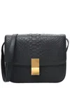 Celine Black Snakeskin Medium Classic Box Flap Bag (authentic Pre-loved) In Black