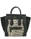 Celine Black Snakeskin My Lockme Chain Pochette (authentic Pre-loved) In Black