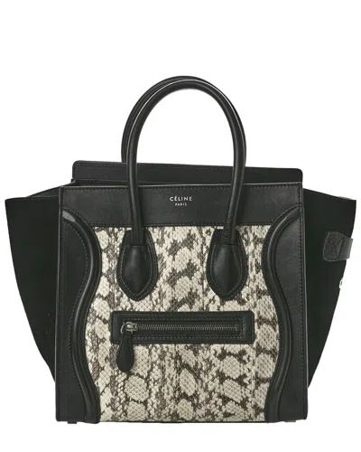 CELINE CELINE BLACK SNAKESKIN MY LOCKME CHAIN POCHETTE (AUTHENTIC PRE-LOVED)