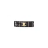 Celine Black Striped Sequins Metal Hair Clip In Black