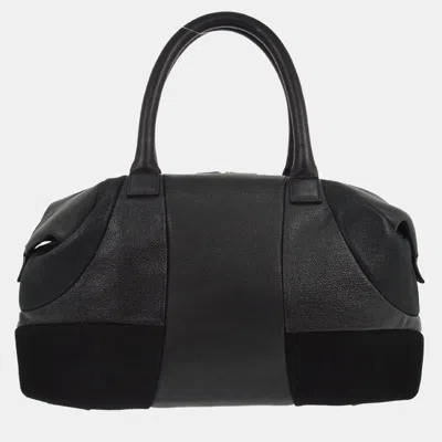 Pre-owned Celine Black Suede Leather Duffle Bag