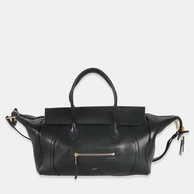 Pre-owned Celine Black Supple Shiny Lambskin Medium New Luggage