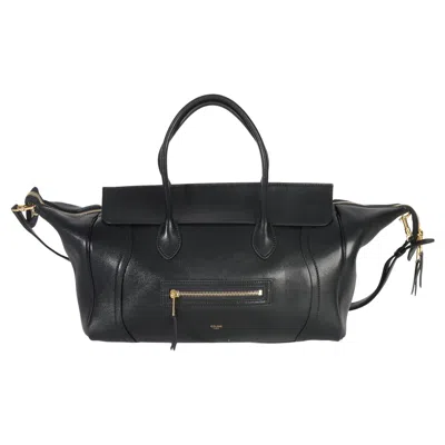 Pre-owned Celine Black Supple Shiny Lambskin Medium New Luggage