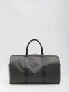 Celine Black Textile Triomphe Medium Voyage Bag In Red