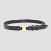 Celine Black Triomphe Solid Belt In Black