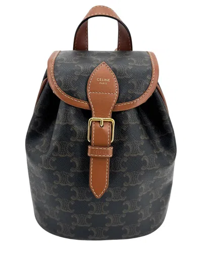 Pre-owned Celine Black Triomphe Canvas Mini Backpack (authentic Pre-loved)