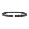 Celine Black Triomphe Solid Belt In Burgundy