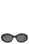 Celine Triomphe Logo Oval Acetate Sunglasses In Black