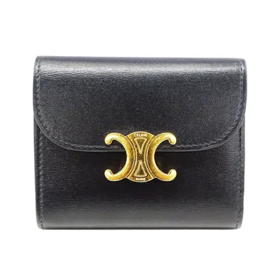 Pre-owned Celine Black Wallet (tri-fold) ()
