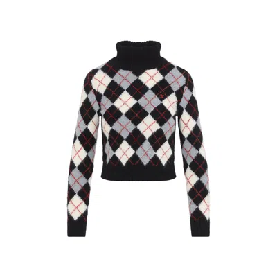 Celine Black White And Grey Wool Sweater