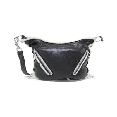 Pre-owned Celine Black White Leather Shoulder Bag ()