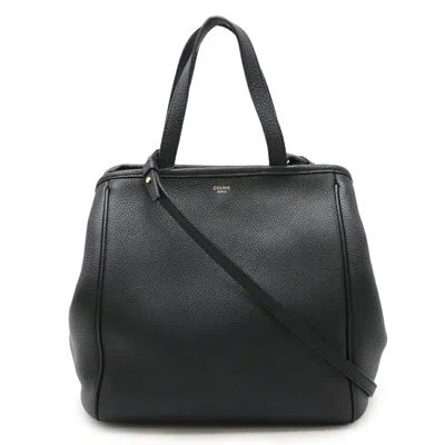 Pre-owned Celine Black White Leather Shoulder Bag Tote Bag ()