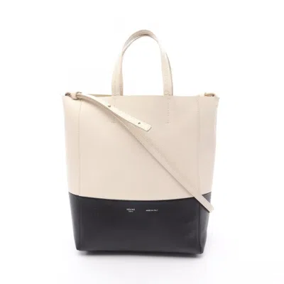 Pre-owned Celine Black White Leather Tote Bag () In Multi