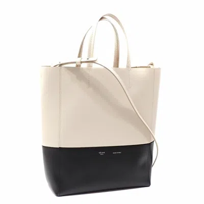 Pre-owned Celine Black White Leather Tote Bag () In Multi