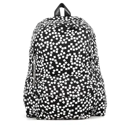 Pre-owned Celine Black White Nylon Canvas Leather Backpack () In Multi