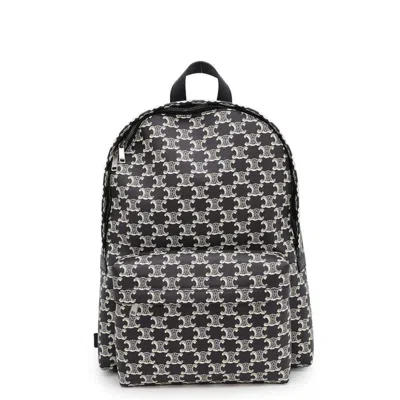 Pre-owned Celine Black White Pvc Leather Backpack ()