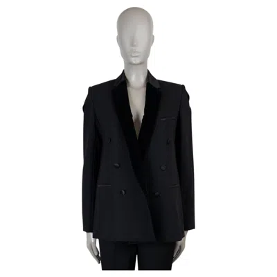 Pre-owned Celine Black Wool 2011 Velvet Trim Blazer Jacket 40 M