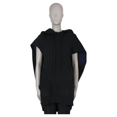 Pre-owned Celine Black Wool 2018 Double Face Hooded Poncho Jacket S