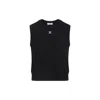 Celine Black Wool Top In Black