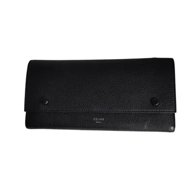 Pre-owned Celine Black Yellow Long Wallet (bi-fold) () In Multi