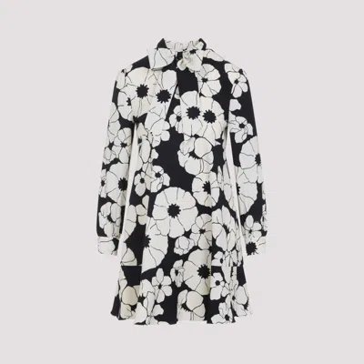 Celine Blackwhite Skater Mini Dress In Multi