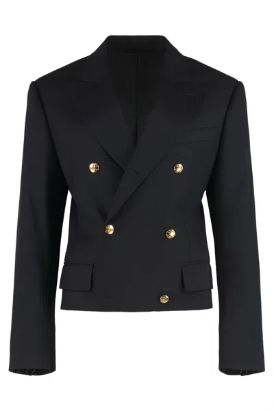 Celine Blazer Columns In Wool Gabardine In Blue