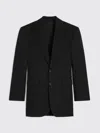 Celine Women Colonne Wool Jacket With Diagonal Weave In Black